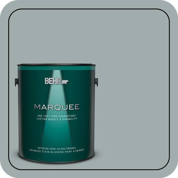 BEHR MARQUEE 1 gal. #QE-52 Portsmouth Bay Semi-Gloss Enamel Interior Paint & Primer (2)