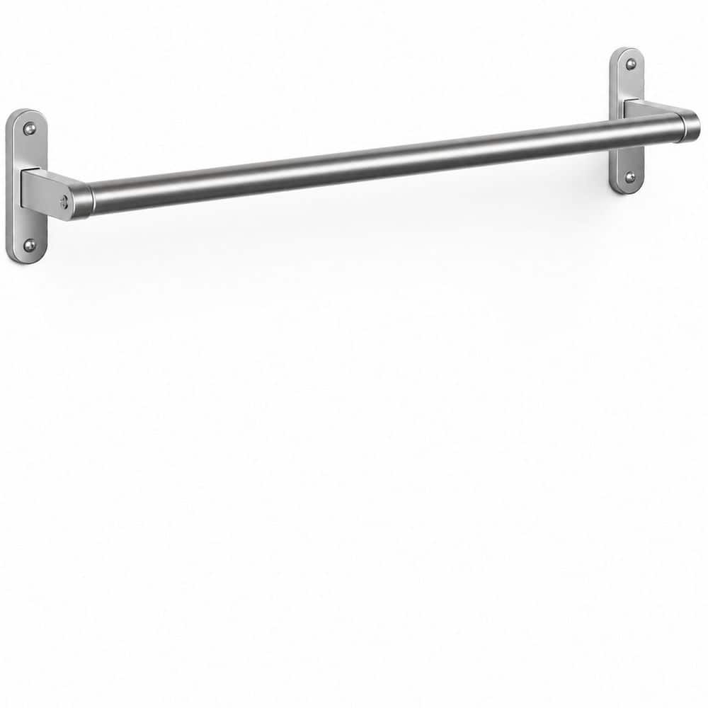 Anqtovp Single 24 in. Towel Rack Wall Mounted Bath Accessory in Brushed Nickel, Rustproof Aluminum, Space-Saving (1)