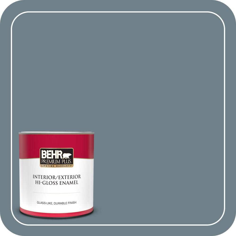 BEHR PREMIUM PLUS 1 qt. #PPU13-04 Atlantic Shoreline Hi-Gloss Enamel Interior/Exterior Paint & Primer (1)