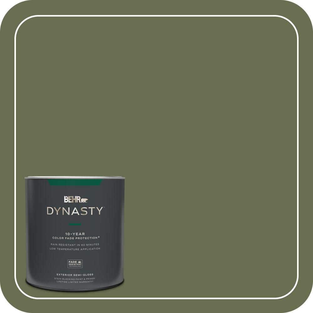 BEHR DYNASTY 1 qt. #S380-7 Global Green Semi-Gloss Exterior Stain-Blocking Paint & Primer