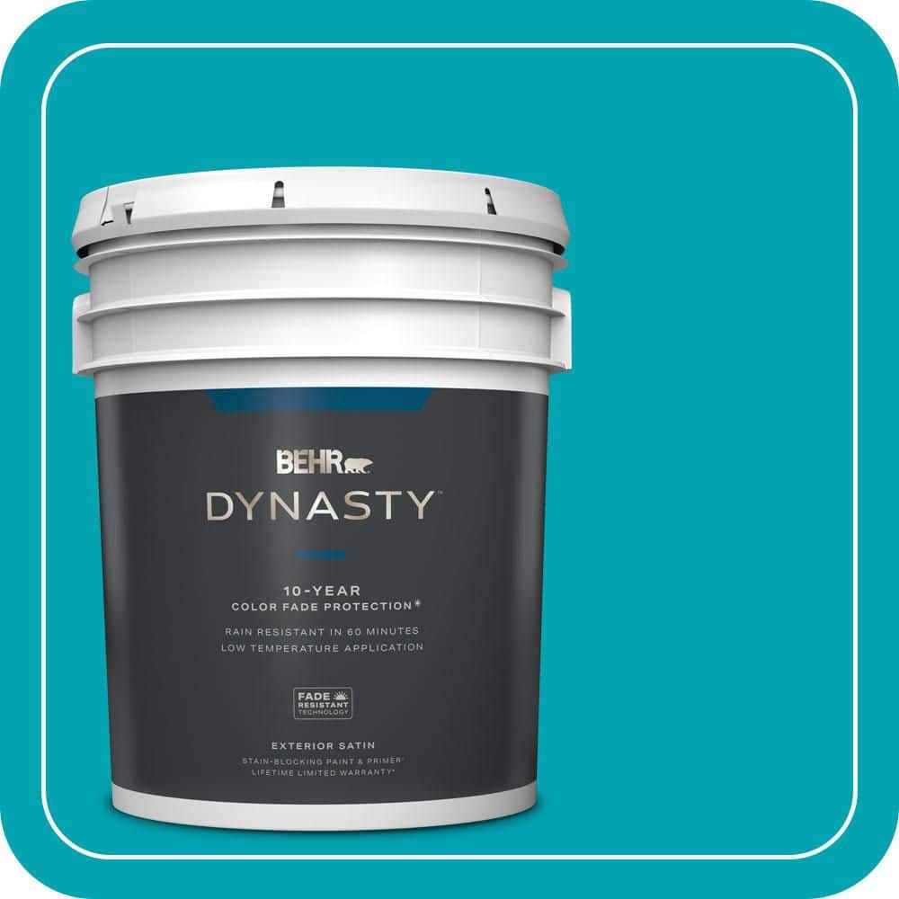 BEHR DYNASTY 5 gal. #510B-6 Blue Jewel Satin Enamel Exterior Stain-Blocking Paint & Primer