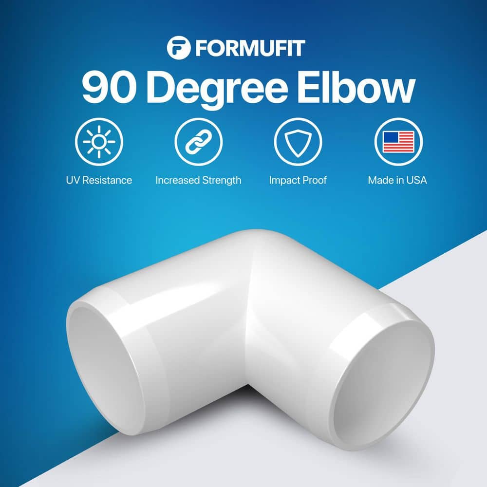 Formufit 1-1/2 in. Furniture Grade PVC 90-Degree Elbow in White (4-Pack) (2)