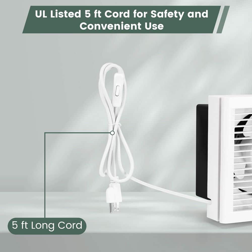 Wudkey 1-Piece Bathroom Accessory Set in White, 6 in. Shutter Exhaust Fan, Window or Wall Mount Ventilation Fan (3)