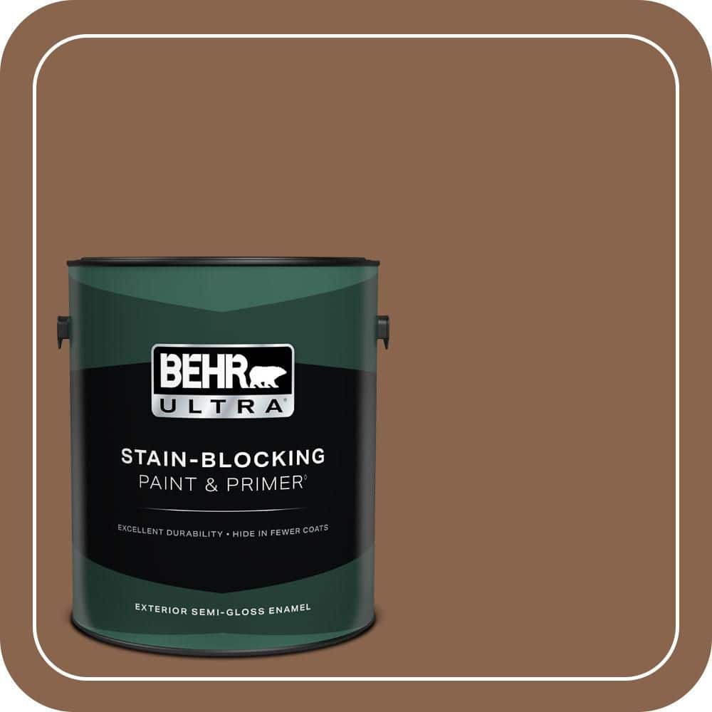 BEHR ULTRA 1 gal. #S220-7 Molasses Semi-Gloss Enamel Exterior Paint & Primer