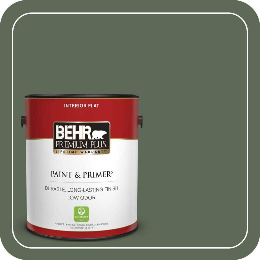 BEHR PREMIUM PLUS 1 gal. #MQ6-15 Less Travelled Flat Low Odor Interior Paint & Primer (1)