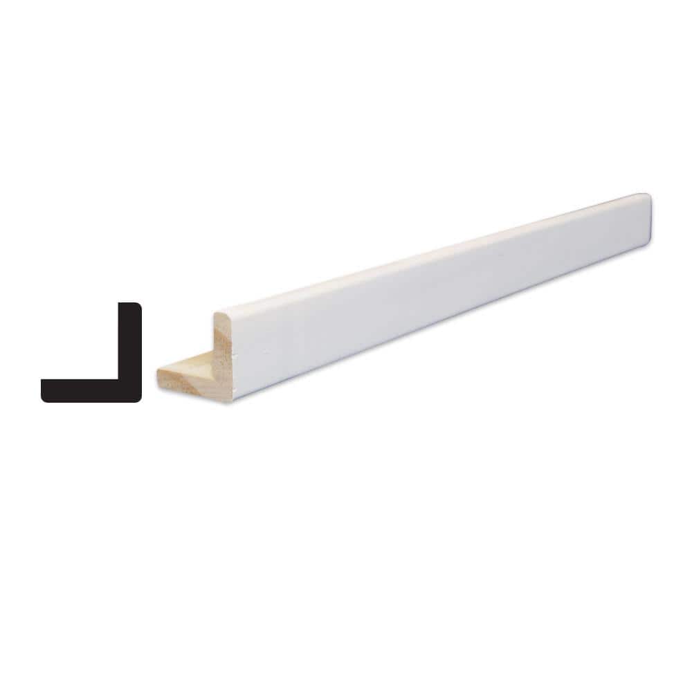 Alexandria Moulding 1-1/8 in. D x 1-1/8 in. W x 96 in. L Pine Wood Primed White Finger-Joint Outside Corner Moulding Pack (6-Pack)