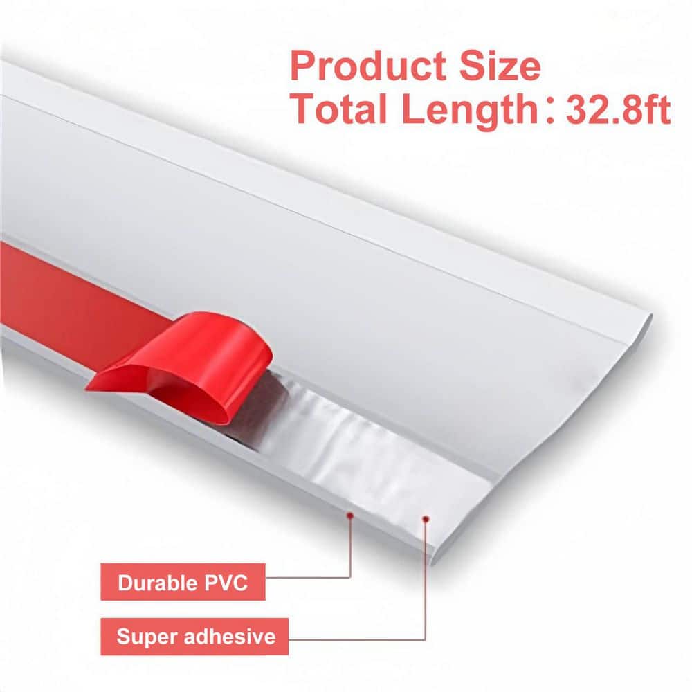 Wellco 32.8 ft.Garage Door Top and Side Seal Strip White (3)