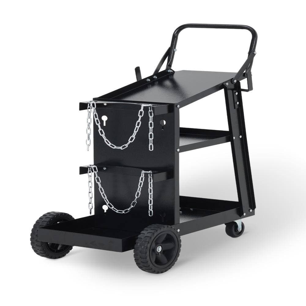 Unbranded 3 Tier Welding Cart, Heavy Duty Welder Cart, Rolling MIG Welder Cart for TIG, ARC, MMA, Plasma Cutter Welding Machine