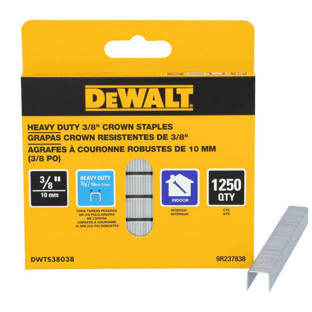DEWALT 3/8 in. x 3/8 in. Crown Glue Collated Construction Staple (1250-Pack) (3)