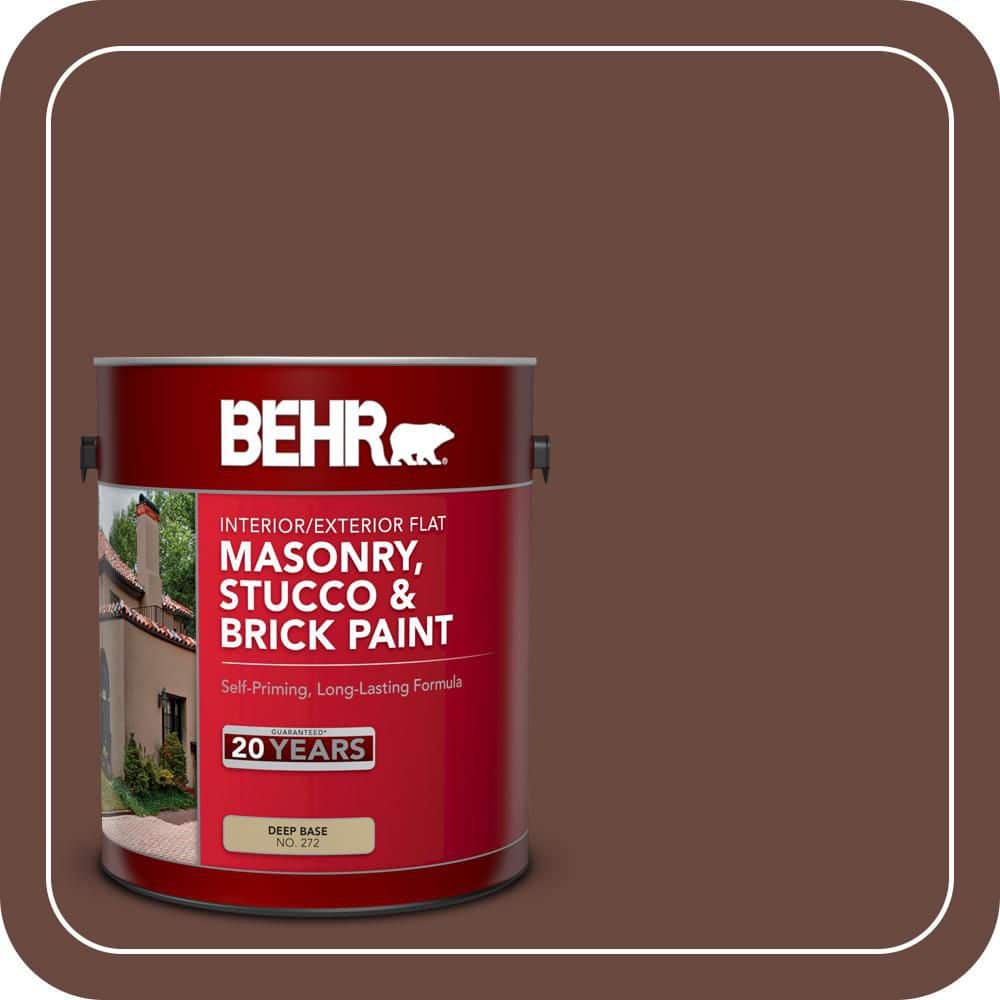 BEHR 1 gal. #S-G-740 Brown Eyes Flat Interior/Exterior Masonry, Stucco and Brick Paint (1)