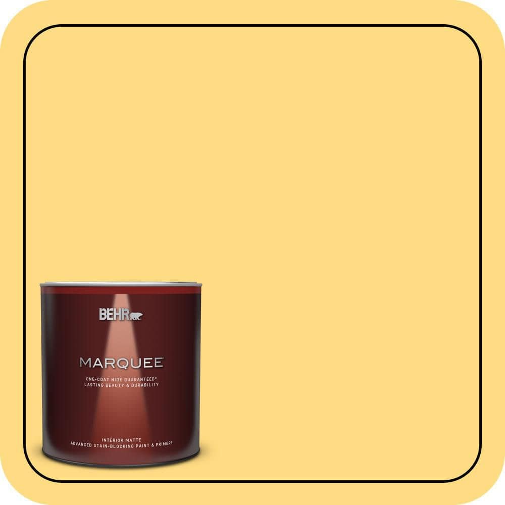 BEHR MARQUEE 1 qt. #P290-4 Spirited Yellow Matte Interior Paint & Primer