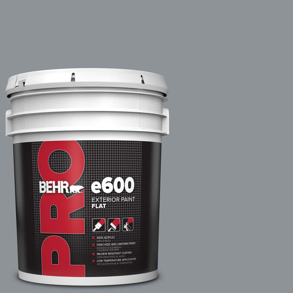BEHR PRO 5 gal. #PPU18-04 Dark Pewter Flat Exterior Paint