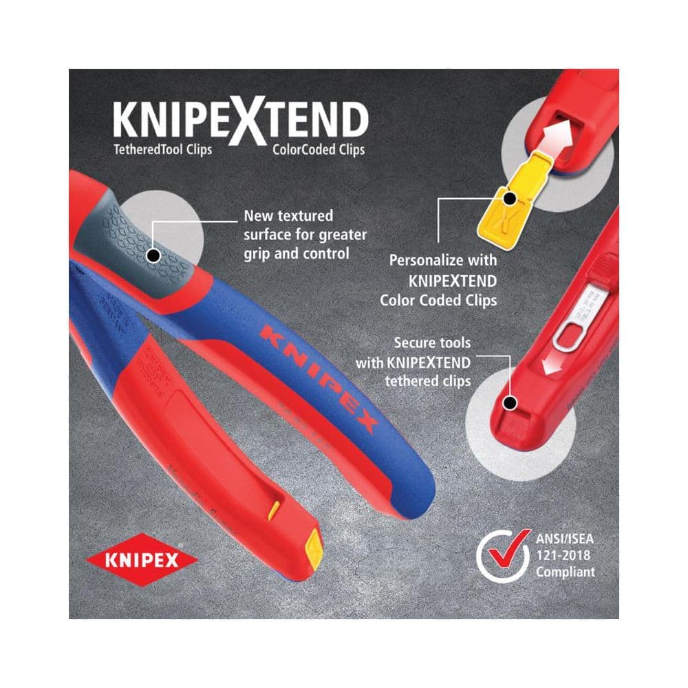 KNIPEX Heavy Duty Forged Steel 4-in-1 Electrician Pliers with 14, 16, and 20 AWG, 60 HRC Cutting Edge and Comfort Grip (2)