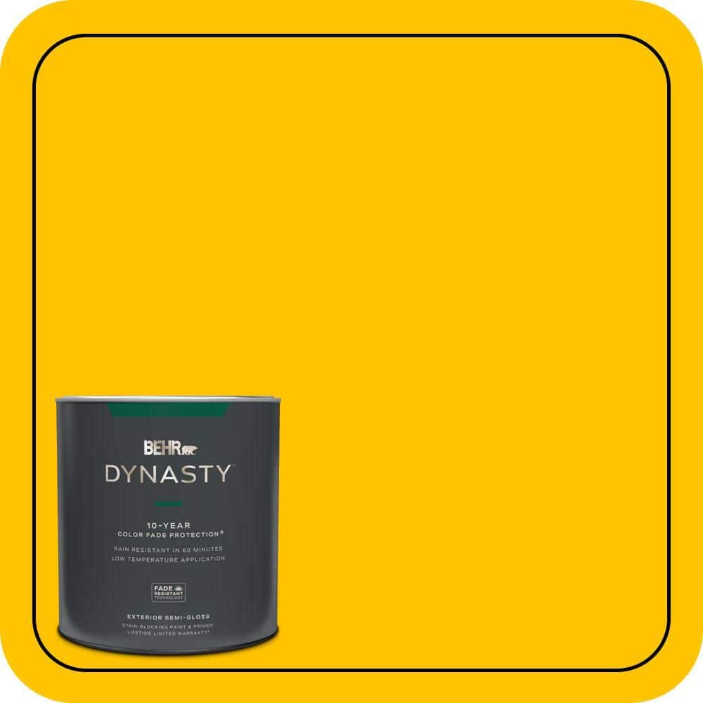 BEHR DYNASTY 1 qt. #S-G-370 Citrus Splash Semi-Gloss Exterior Stain-Blocking Paint & Primer
