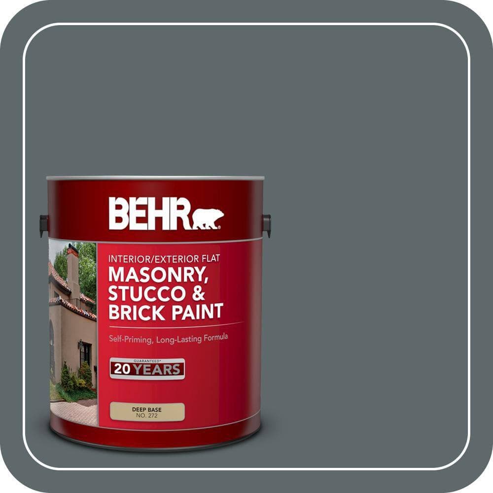 BEHR 1 gal. #MS-70 Evening Blues Flat Interior/Exterior Masonry, Stucco and Brick Paint (1)