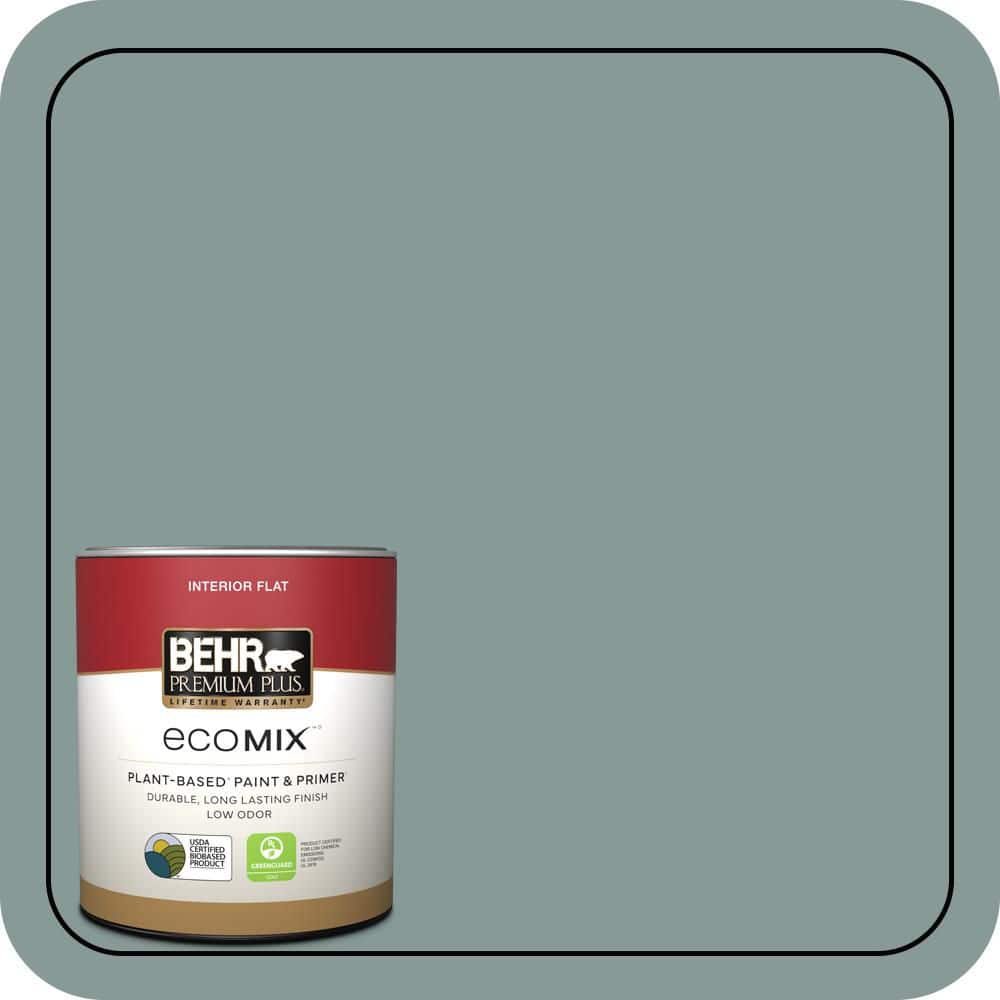 BEHR PREMIUM PLUS 1 qt. #N430-4 Rainy Afternoon Flat EcoMix Plant-Based Interior Paint & Primer (1)