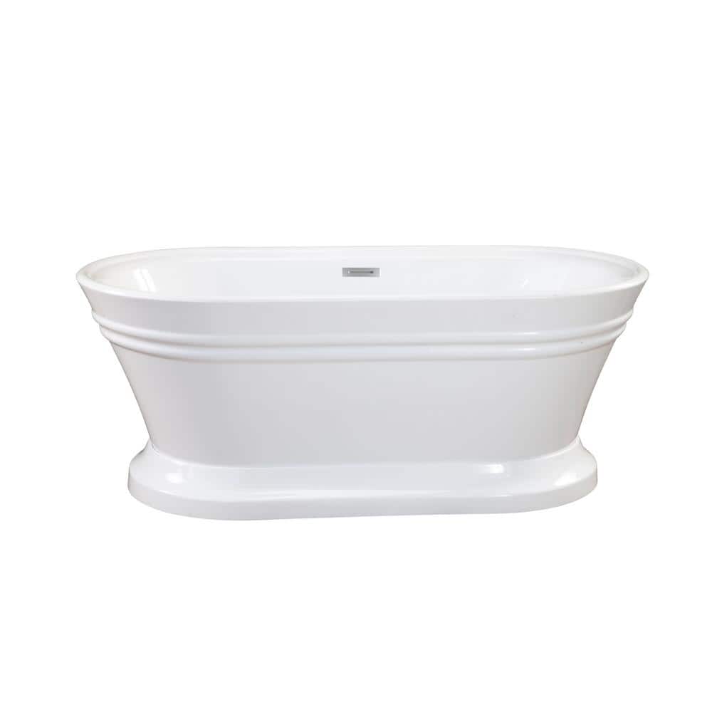 Altair Solace 59 in. Acrylic Flatbottom Non-Whirlpool Soaking Bathtub in White (1)
