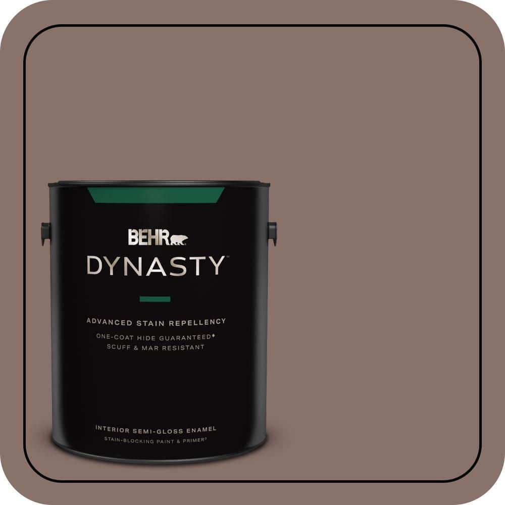 BEHR DYNASTY 1 gal. #MQ1-56 Elkhound One-Coat Hide Semi-Gloss Enamel Interior Stain-Blocking Paint & Primer
