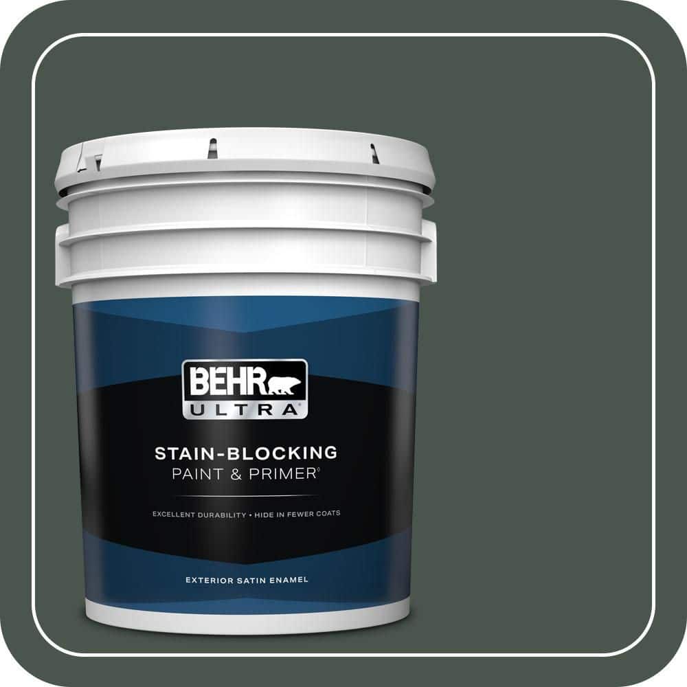 BEHR ULTRA 5 gal. #460F-7 Hazel Woods Satin Enamel Exterior Paint & Primer