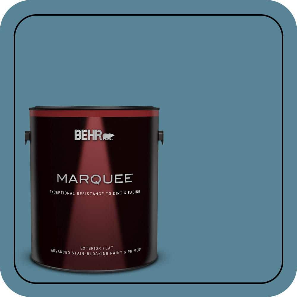 BEHR MARQUEE 1 gal. #S480-5 Blue Moon Bay Flat Exterior Paint & Primer