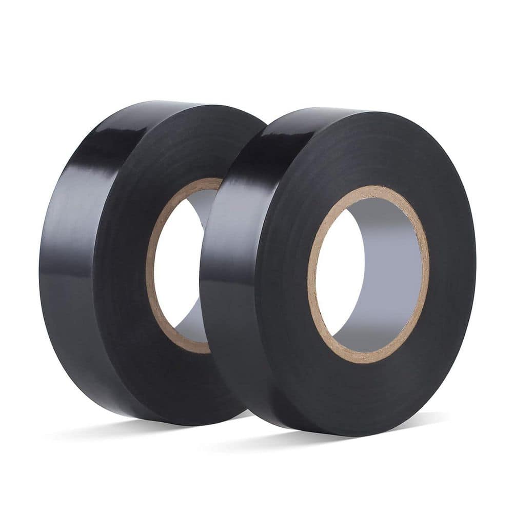 Yichuhaoxi 3/4 in. x 65 ft. Electrical Insulation Tape Black 2-Pack Flame Retardant Waterproof PVC for All Weather Under 600V (1)