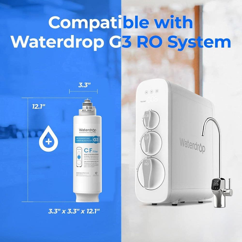 Waterdrop Reverse Osmosis System CF Replacement Water Filter Cartridge (2)