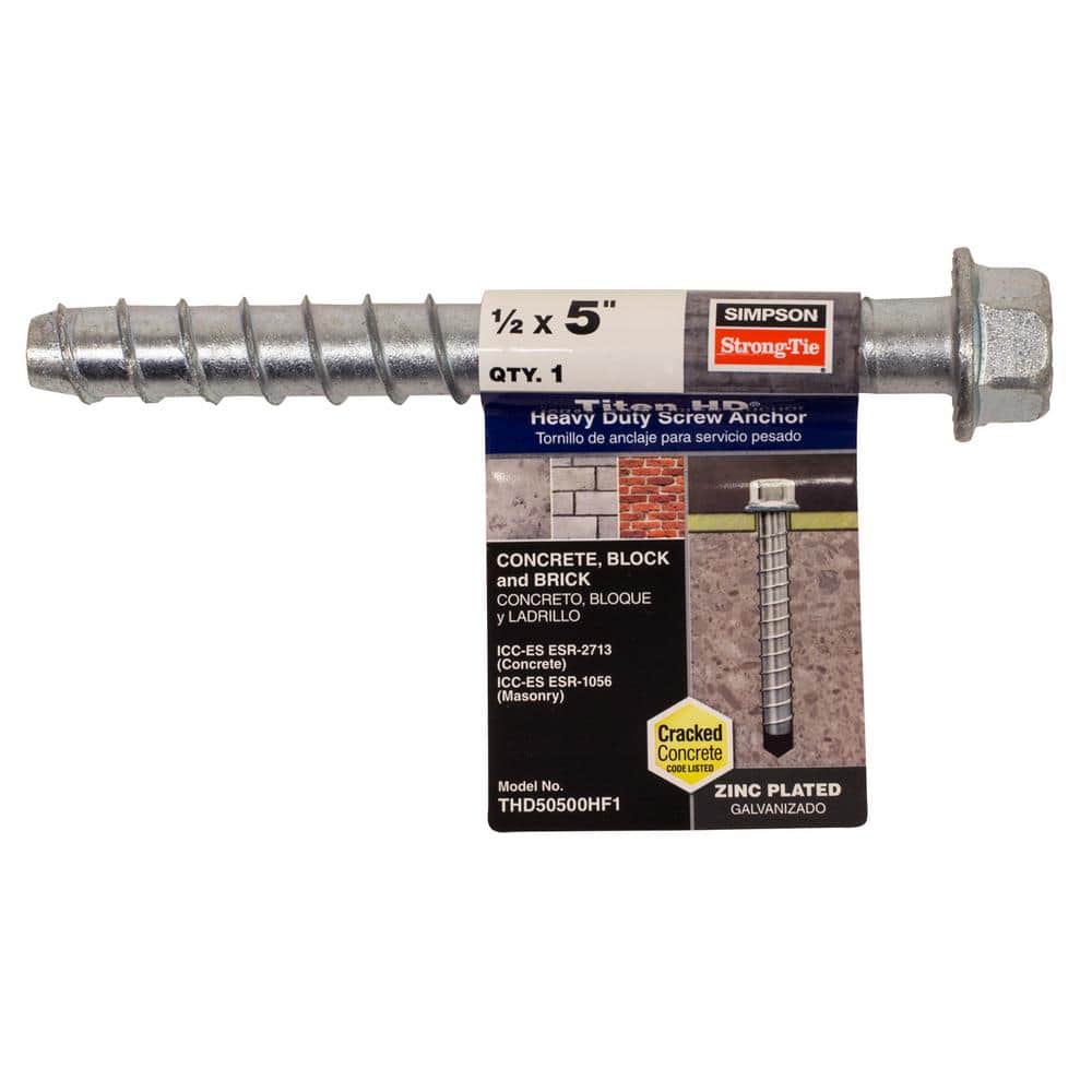 Simpson Strong-Tie Titen HD 1/2 in. x 5 in. Zinc-Plated Heavy-Duty Screw Anchor