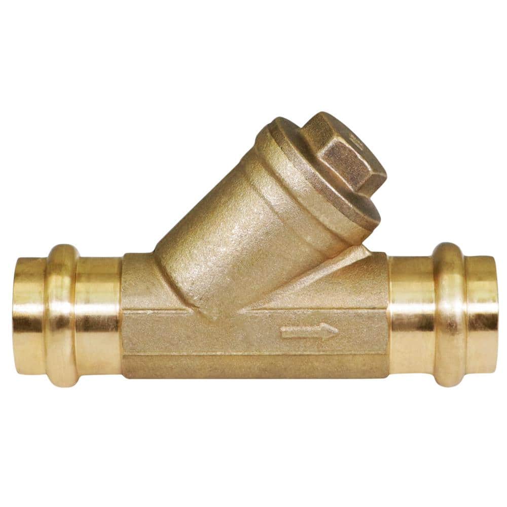 PLUMBFLEX 1 in. Brass Press Y-Strainer Valve (2)