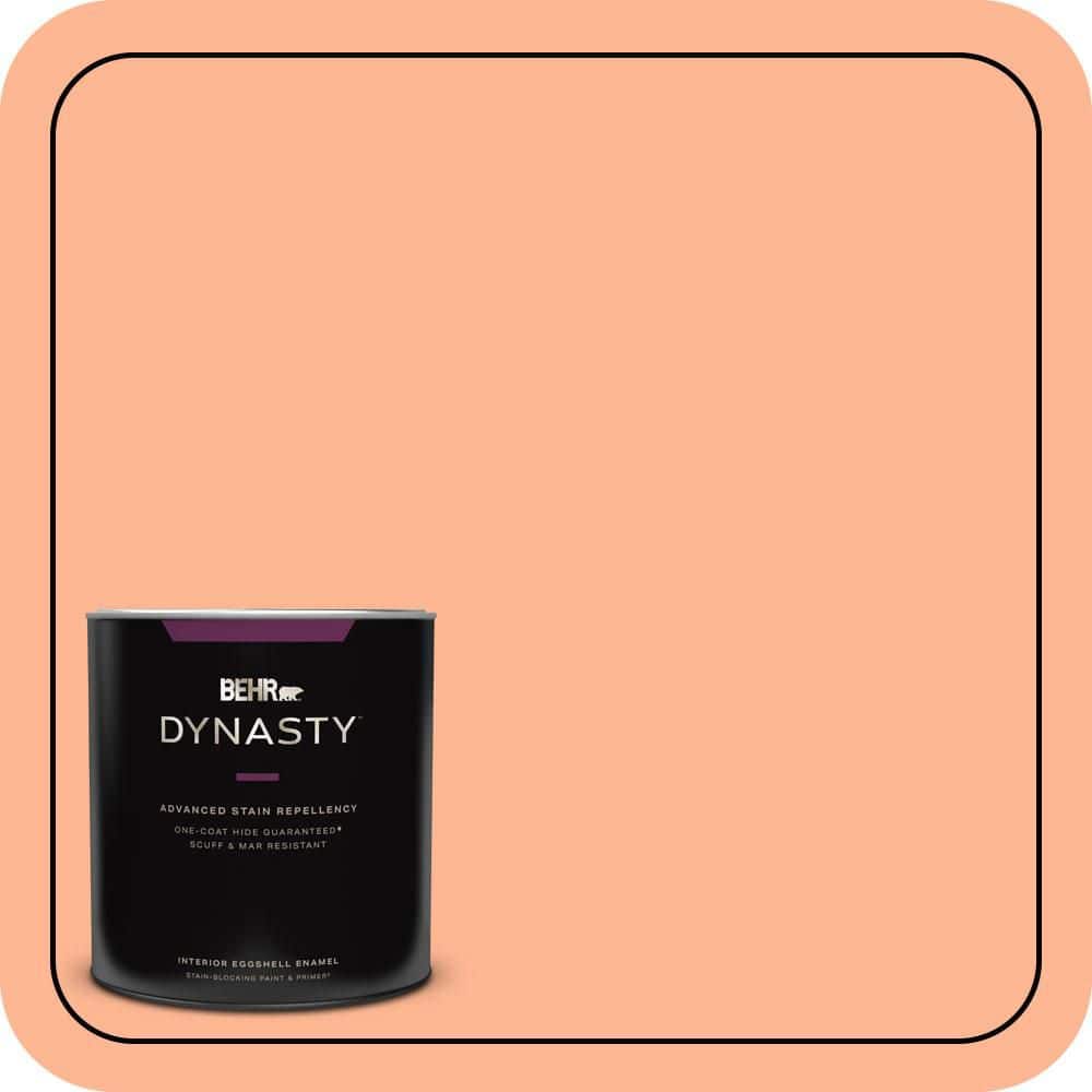 BEHR DYNASTY 1 qt. #P200-4 Carotene Eggshell Enamel Interior Stain-Blocking Paint and Primer