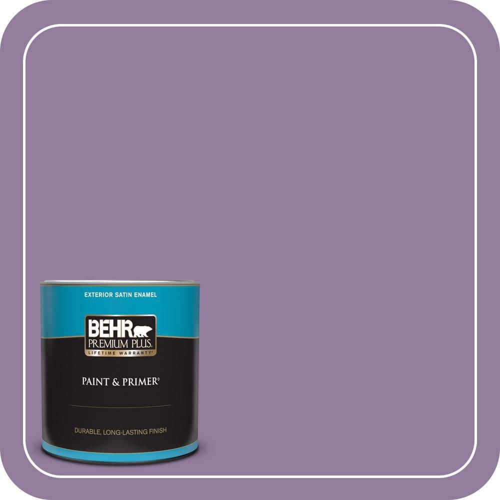 BEHR PREMIUM PLUS 1 qt. #660D-5 Wildflower Satin Enamel Exterior Paint & Primer