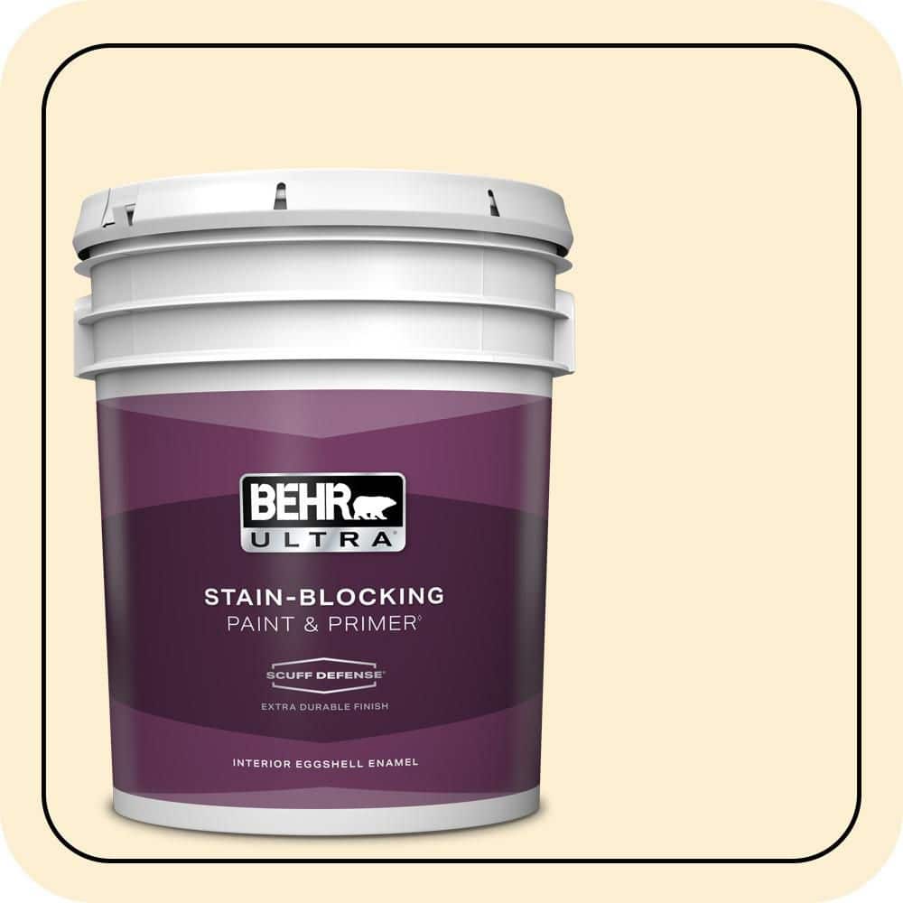 BEHR ULTRA 5 gal. #YL-W03 Honied White Extra Durable Eggshell Enamel Interior Paint & Primer