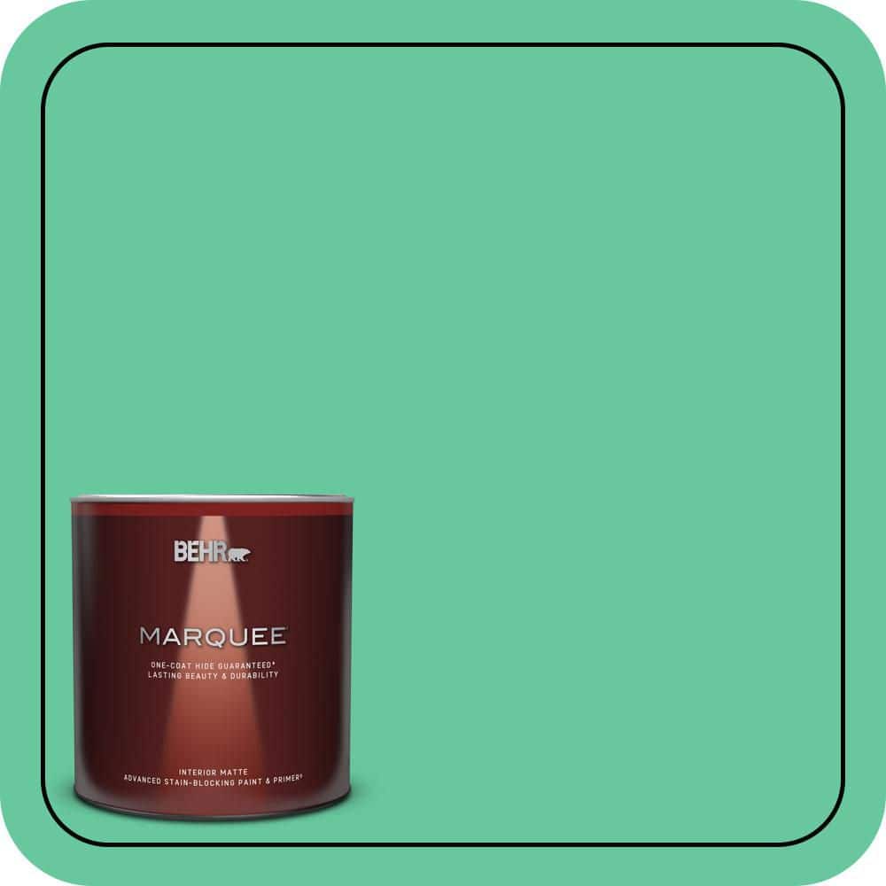 BEHR MARQUEE 1 qt. #470B-4 Intense Jade Matte Interior Paint & Primer