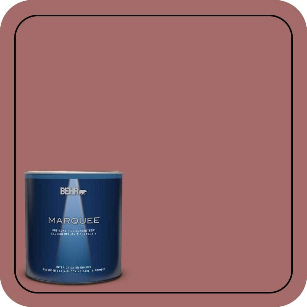 BEHR MARQUEE 1 qt. #S150-5 Vermilion One-Coat Hide Satin Enamel Interior Paint & Primer