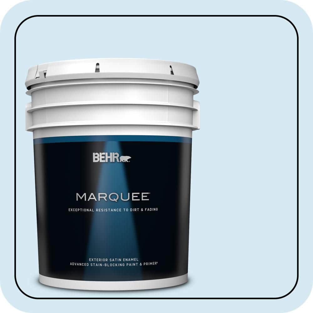 BEHR MARQUEE 5 gal. #P500-1 Spacious Skies Satin Enamel Exterior Paint & Primer