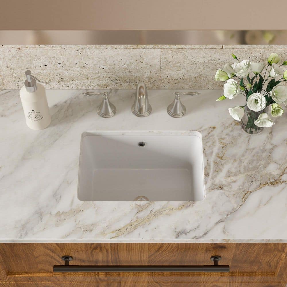 LIVACA 18 in. x 12 in. Drop-In Ceramic Bathroom Sink in White with Overflow Durable Construction (3)