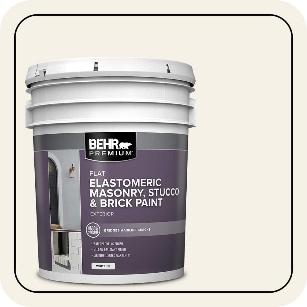 BEHR PREMIUM 5 gal. #GR-W15 Palais White Elastomeric Masonry, Stucco and Brick Exterior Paint (1)