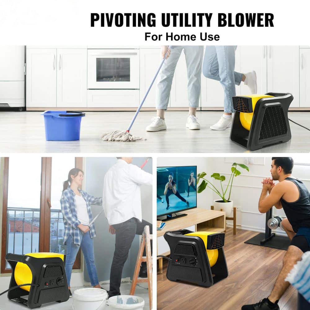 SKYSHALO Pivoting Utility Fan 12.8 in. 3 Speeds Blower Fan in. Black with Portable Handle 600 CFM Air Mover for Home, Workshop (2)