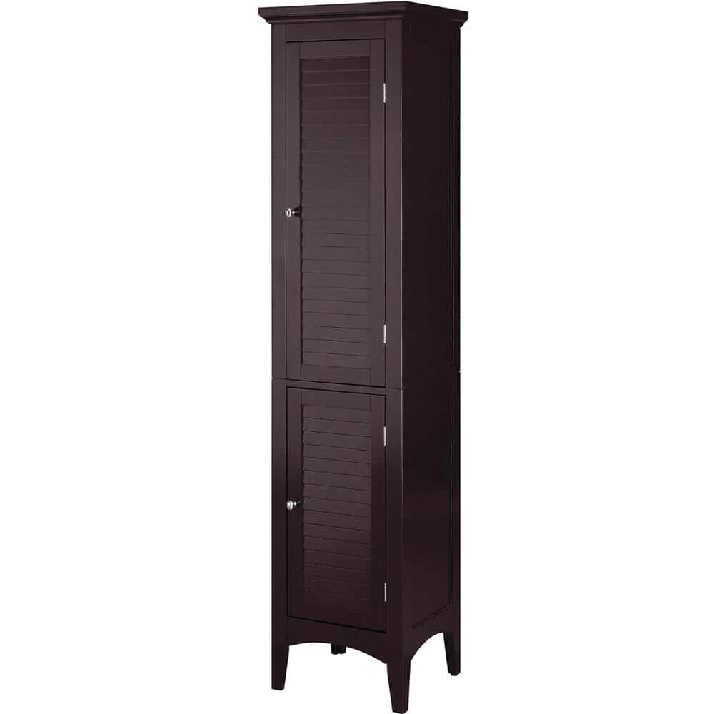 Adrinfly Freestanding 15 in. W x 13 in. D x 63 in. H in Dark Brown Linen Cabinet (1)