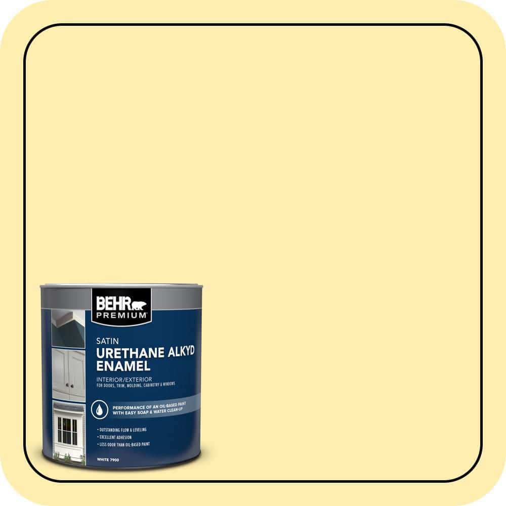 BEHR PREMIUM 1 qt. #ICC-50 Joyous Satin Enamel Urethane Alkyd Interior/Exterior Paint (1)