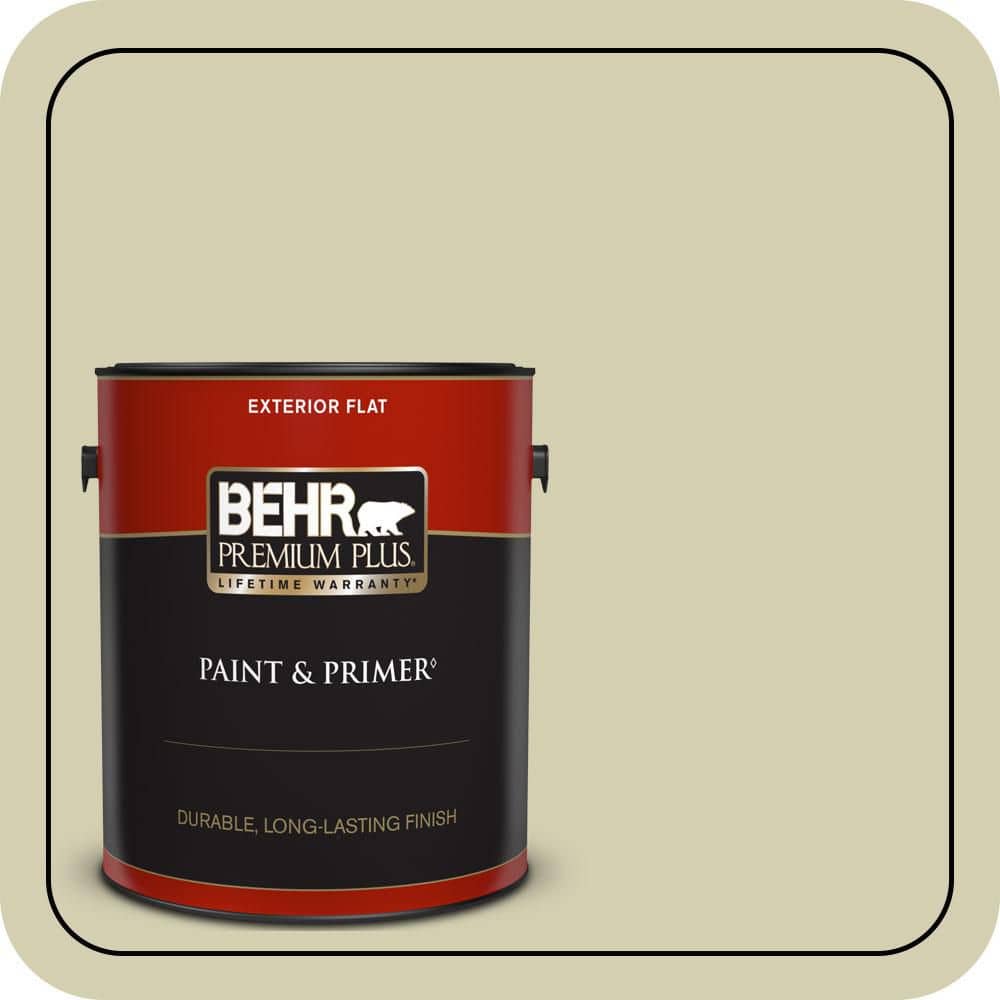 BEHR PREMIUM PLUS 1 gal. #MQ6-55 Pale Ivy Flat Exterior Paint & Primer