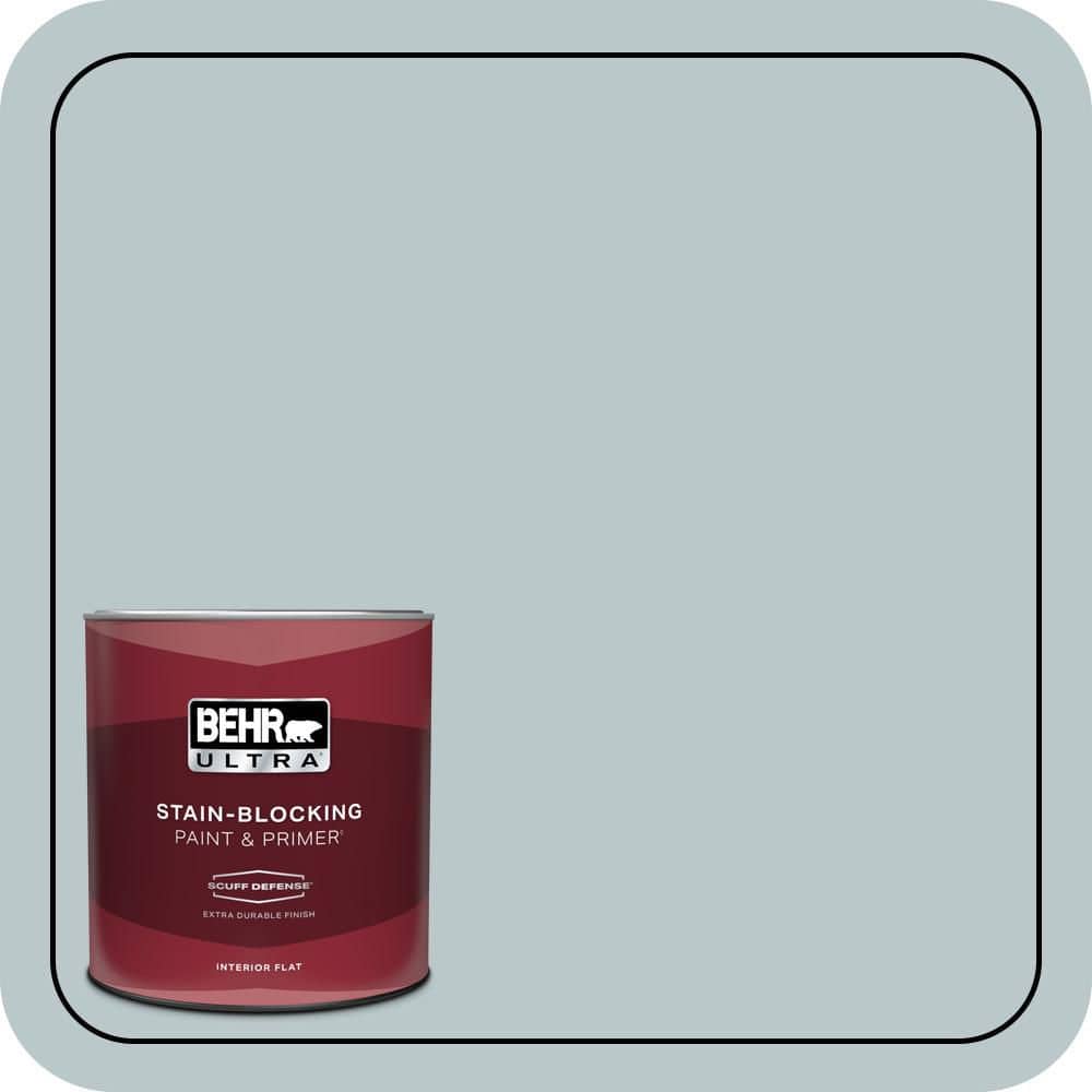 BEHR ULTRA 1 qt. #N470-2A Dusted Blue Extra Durable Flat Interior Paint and Primer