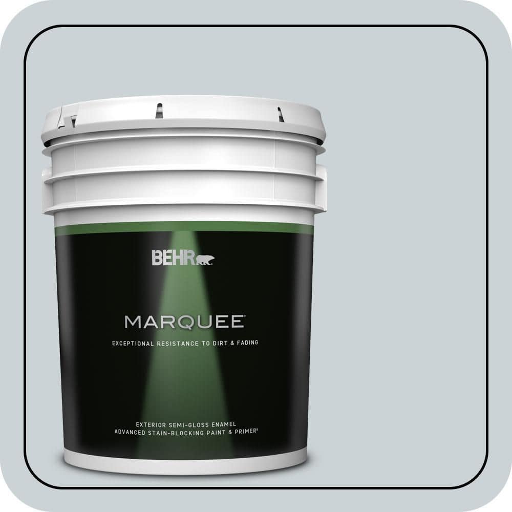 BEHR MARQUEE 5 gal. #N490-1 Absolute Zero Semi-Gloss Enamel Exterior Paint & Primer