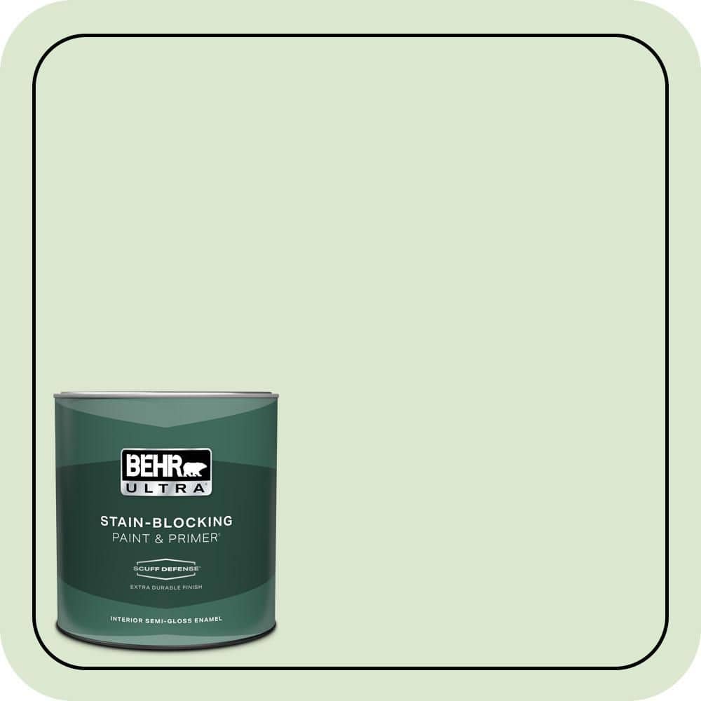 BEHR ULTRA 1 qt. #T12-18 Minty Frosting Extra Durable Semi-Gloss Enamel Interior Paint & Primer