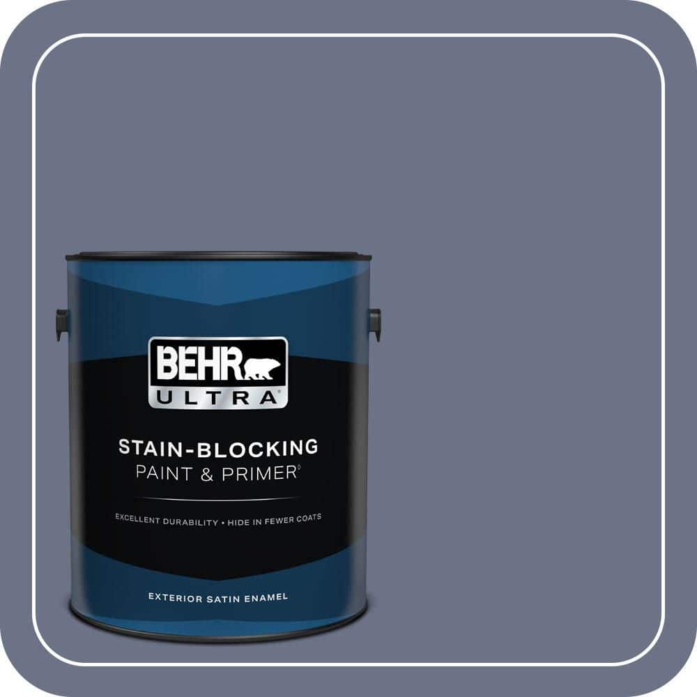 BEHR ULTRA 1 gal. #PPU16-17 Blue Aura Satin Enamel Exterior Paint & Primer