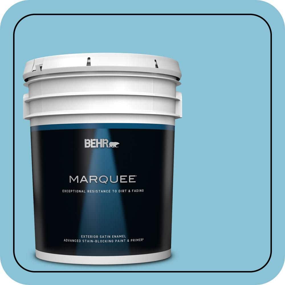 BEHR MARQUEE 5 gal. #540D-4 Dreaming Blue Satin Enamel Exterior Paint & Primer