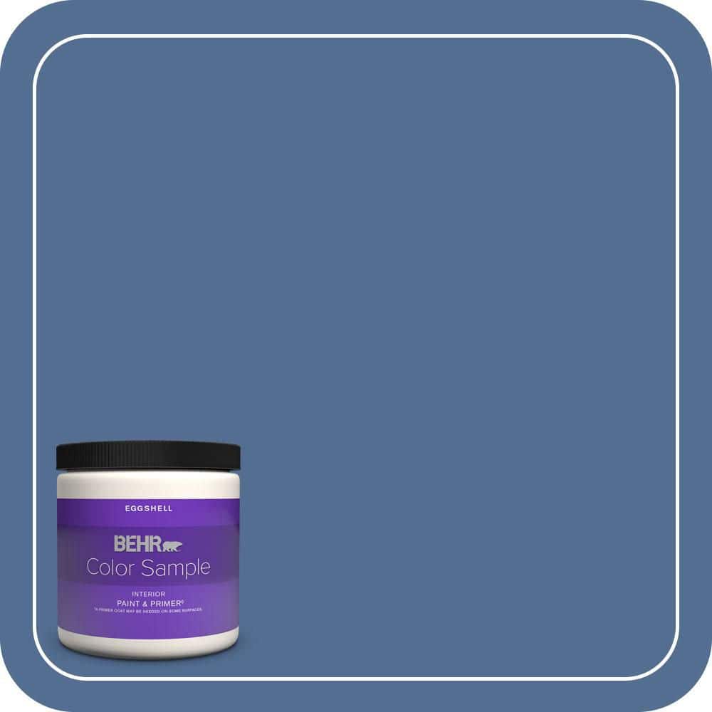 BEHR PREMIUM PLUS 8 oz. #M530-6 Charter Blue Eggshell Enamel Interior Paint & Primer Color Sample