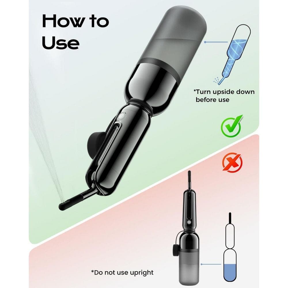 Anqtovp Portable Bidet Attachment with Foldable Handheld Sprayer, 2 Spray Modes, 180° Adjustable Nozzle, 350ml Bottle (2)