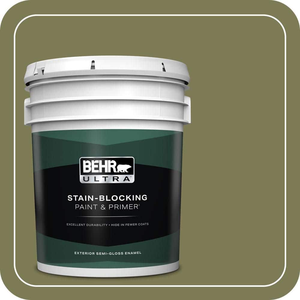 BEHR ULTRA 5 gal. #S370-6 Seaweed Salad Semi-Gloss Enamel Exterior Paint & Primer