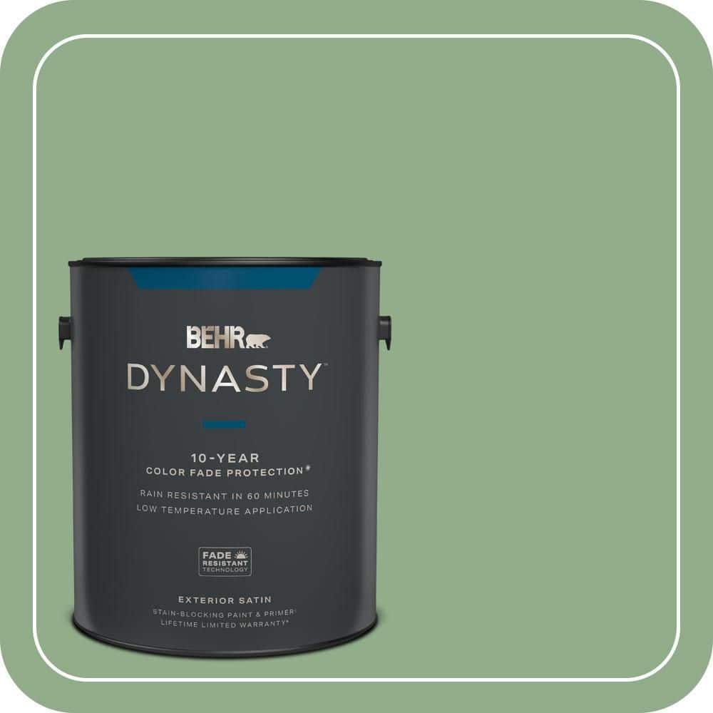 BEHR DYNASTY 1 gal. #MQ6-46 Flora Green Satin Enamel Exterior Stain-Blocking Paint & Primer
