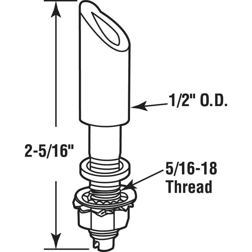Prime-Line 1/2 in. White Nylon Pintle Assembly with Nylok Nut (2)